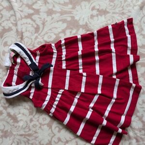 Sophie & Sam Sleeveless Red, White, and Blue Striped Sailor Collar 2T Dress